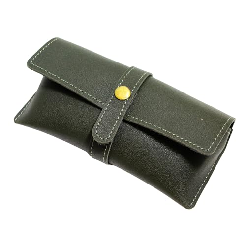 Image of Personalized Leather Goggle Cover | Custom Name | Unisex Faux Leather Eyewear Case with Button Closure | Travel-Friendly & Durable Sunglasses Holder for Men & Women
