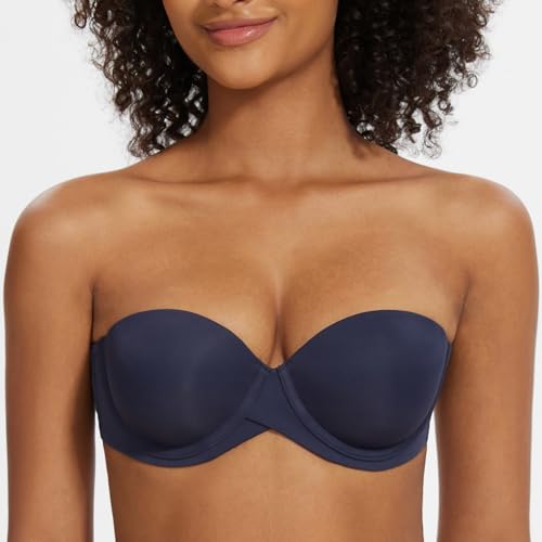 Image of MELENECA Women's Stay Put Padded Cup with Lift Underwire Push Up Strapless Bras