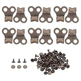 WEKAMOS 24 Ganchos y Remaches para Botas de Montaña, Accesorios de Reparación para Cordones, Acabado en Bronce Antiguo, Kit de 24 Unidades con Remaches Incluidos para Senderismo y Camping