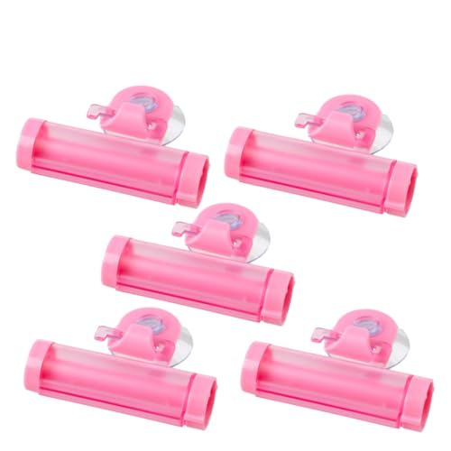 Didiseaon 5pcs Toothpaste Extruder Tube Rolling Squeezer Easy Toothpaste Dispenser Toothpaste Rolling Squeezer Toothpaste Tube Squeezer Lotion Tube Squeezer Toothpaste Squeezer Pink