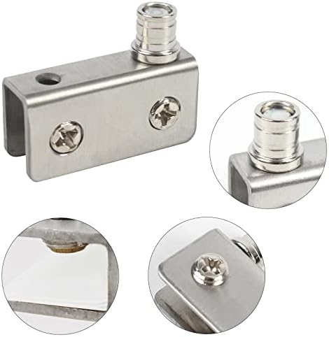 T&B Glass Door Pivot Hinge Stainless Steel for Free Swinging Glass Doors (for 5-8mm) (2 Pairs)