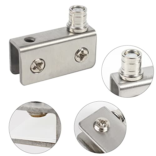 T&B Glass Door Pivot Hinge Stainless Steel for Free Swinging Glass Doors (for 5-8mm) (2 Pairs)