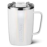 BrüMate Toddy - 16oz 100% Leak Proof Insulated Coffee Mug with Handle & Lid - Stainless Steel Coffee Travel Mug - Double Walled Coffee Cup (Glitter White)