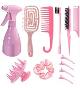 DUAIU Hair Brush Set, 12PCS Hair Brushes and Hair Combs for Women, Vented Deangler Brush Slick Ba...