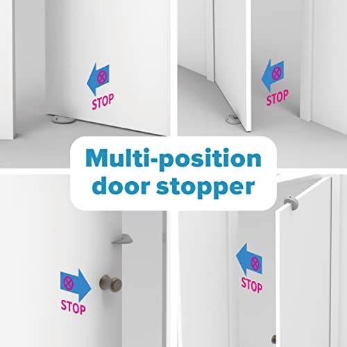 Door Wedge Stoppers And Door Pinch Guard 2 Functions In 1, Sturdy Stack Up And Easy Store Design, Multi-Functions Door Holder To Keep Door Open, 2 Packs, Gary #TOP1