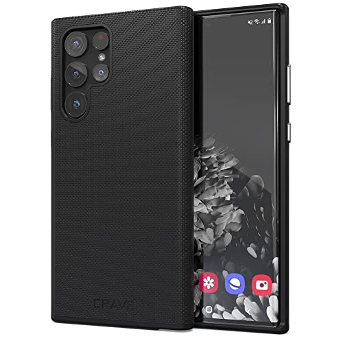 Crave Dual Guard for Samsung Galaxy S22 Ultra Case, Shockproof Protection Dual Layer Case for Samsung Galaxy S22 Ultra, S22 Ultra 5G - Black