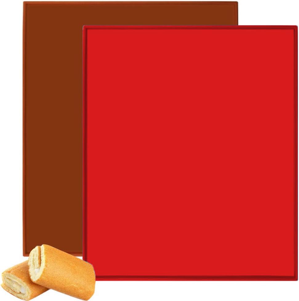 KARP Swiss Roll Cake Mat - Flexible Multipurpose Silicone Sheet Nonstick Jelly roll pan Baking Tray Pastry Mat Pizza Cookies Mold-Pack of 1 Assorted Color