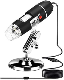 JF-Xuan USB Digital Microscope 40X-1000X Handheld Microscope Camera Compatible with Students Engineers Biology Microbiological Observation (Color : Black)