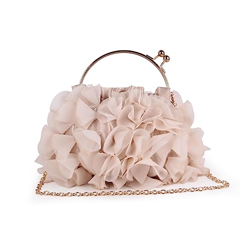 LUI SUI Frauen Floral Clutch Geldbörsen Weiche Satin Blume Abendtasche Party Prom Geldbörsen