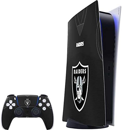 Skinit Decal Gaming Skin Compatible with PS5 Digital Edition Bundle - Officially Licensed NFL Las Vegas Raiders Large Logo Design