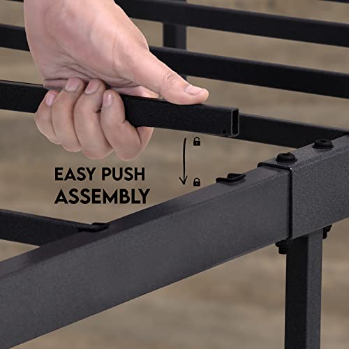 Ambee21 Washington Twin Metal Bed Frame With Headboard And Footboard Platform/Wrought Iron/Heavy Duty/Solid Sturdy Metal Slat/Black/No Box Spring Needed/Mattress Foundation #TOP7