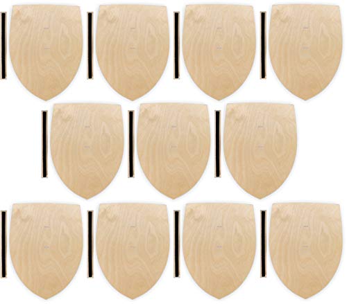 Herr Bo & Co 10x Ritterschild aus unbehandeltem 3mm Birkensperrholz, inkl. Halteschlaufe aus hochwertigem doppelseitigem Klettband, FSC-Zertifiziert, Made in Germany Cover