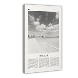 NEOHI Magaluf - Lienzo decorativo para pared, diseño retro de mapa de la ciudad de España en blanco y negro, póster decorativo para el hogar, bar, restaurante, garaje, cafetería, logotipo, regalo, 50