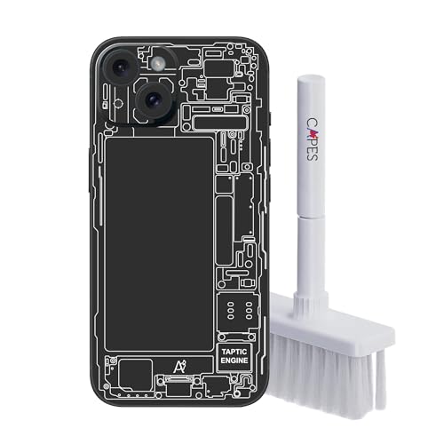 Image of Capes India Mobile Phone Skins Compatible with Apple iPhone 15 | Not a Cover /Case | Protective Film Vinyl Sticker (Teardown Black, Full Body Skin + Tech Cleaner)