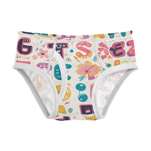 KLL Scandinavian Style Alphabet Toddler Boys' Comfort Boxer Briefs Breathable Children Undies