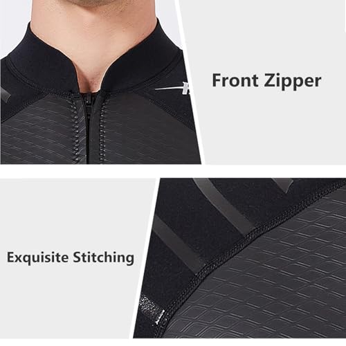 Chaqueta Top para Buceo de Neopreno 3mm para Hombre y Mujer con Cremallera Frontal y Mangas Largas para Natación, Snorkel y Surf miniatura 6