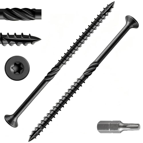 Wensilon #14 * 5" Black Deck Screws, 463pcs 15lbs 6.3x125mm Lag Screws