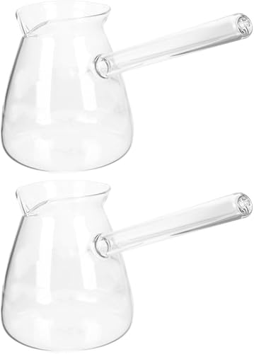 Cabilock Tetera de cristal negro, 15.2 fl oz para estufa con mango lateral y calentador incorporado