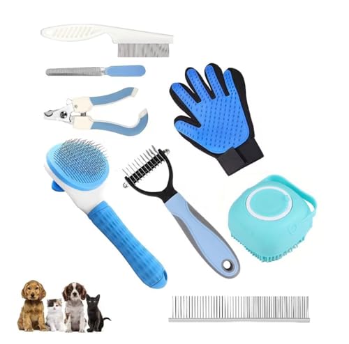 Kit de toilettage pour animaux brosse poil long et court râteau peigne