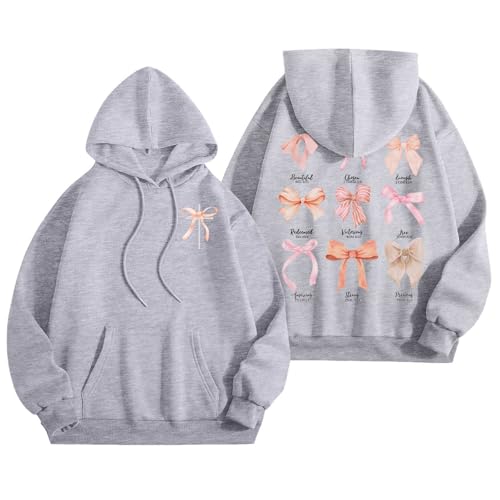 Generisch Sudadera informal chaqueta de manga larga básica tops camiseta deportiva tops cálidos otoño invierno suéter blusas sueltas, Sudadera con capucha D1-gris, S