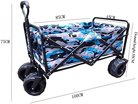 4-Wheel Beach Wagon Folding Wagon Garden Cart Garden Trolley Heavy Duty Foldable Pull Wagon Hand Cart Folding Cart Wagon Truck Wheelbarrow