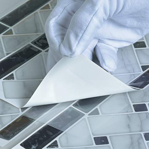 Art3D 10-Sheet Peel And Stick Tile Backsplash - 12.4"X5" Self-Adhesive Decorative Waist Line Mosaic Tiles For Kitchen And Bathroom #TOP5