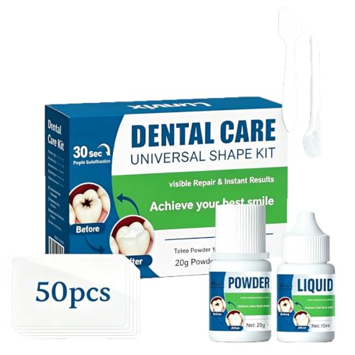 1 juego de kit de reparación dental, cemento dental definitivo, cemento para dientes, pegamento para dientes, cemento dental para fijar puentes, cápsulas dentales y dientes de pasador
