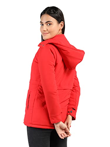 Image of CHKOKKO Women's Winter Quilted Jacket Red - Polyester, Standard Length, M
