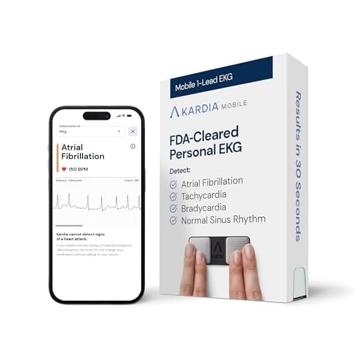 KardiaMobile Electrocardiografo personal de 1 derivación - Registre ECG en casa - Detecta fibrilación auricular - Resultados en 30 segundos - Funciona con la mayoría de los smartphones