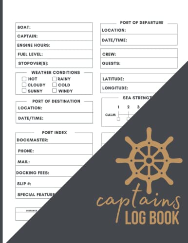 Captain's Log Book: Log Book and Record Journal for Elegant Boat, Boating,Sailing and Ships maintenance and notes (Ships, Yacht, Sailboat and ... and US Federal holidays 8.5 x11 inch