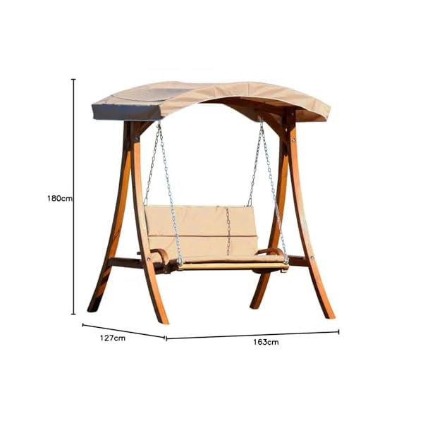 ALEOS Design Hollywoodschaukel Rio Lärchenholz Braun