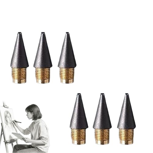 everpen Pencil, Forever Pencil, Metal Alloy Writing Instrument, That Never Needs Sharpening, Reusable Metal Inkless Pencils, Ideal for Writing & Drawing(6 Black Pen Tips) by everpen - Used condition - US$11.16