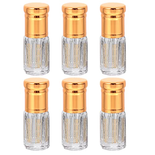 Beaupretty 6pcs Glass Roller Bottles Perfume Essential Oil Roller Bottles Mini 3ML Empty Roll On Bottles for Perfume Essential Oils Liquid