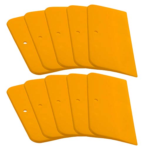 Custom Shop 6 Inch Plastic Body Filler Spreader Tools for Automotive Body Fillers (10 Pack), Putties, Glazes, Epoxy Resin, Caulk, Glues - Plastic Spreader Tool