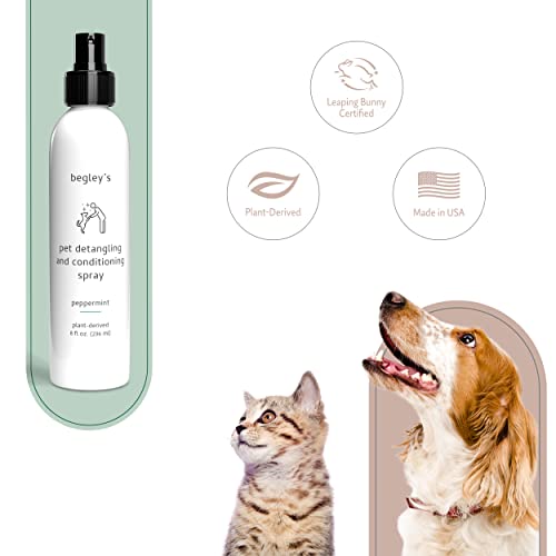 Begleys-Pet-Detangling-Spray-Premium-Essential-Oil-Scented-Detangler-Spray-for-Dogs-Puppies-Cats-Dog-Leave-in-Conditioner-Spray-Dematting-Spray-for-Dogs-Pets-8-oz-Peppermint Begleys Pet Detangling Spray Premium Essential Oil Scented Detangler Spray for Dogs Puppies Cats Dog Leave in Conditioner Spray Dematting Spray for Dogs Pets 8 oz Peppermint