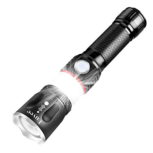 OUDMON Flashlight - Rechargeable Led Flashlight, 800 Lumens, Zoomable, Magnetic, Lantern 360° COB
