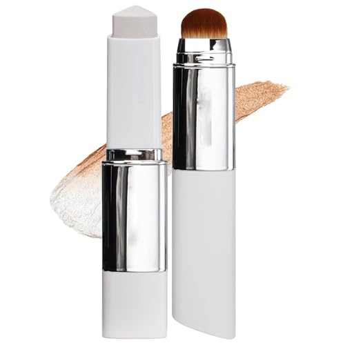 Base de Maquillaje en Barra Chartming que Cambia de Color, Base de Maquillaje en Barra Blanca Coreana que Cambia de Color, con Cabezal de Brocha, Hidratante, Apta para Todo Tipo de Piel (NATURE)