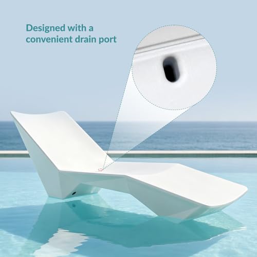 Image of in Pool Lounge Chairs, Pool Lounge Chairs, Use in Pools with Shelves Up to 12 Inches Deep, Weather-Resistant Design,Tanning Chairs for Sun Shelves, Poolside & Beach Lounge for Outdoor Relaxation (4)