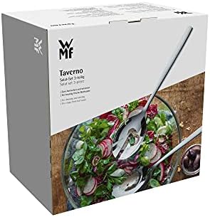 WMF Taverno 3-częściowy zestaw salaterek, szklane sztućce do sałatek, polerowana stal nierdzewna Cromargan, można myć w zmywarce, średnica 25 cm