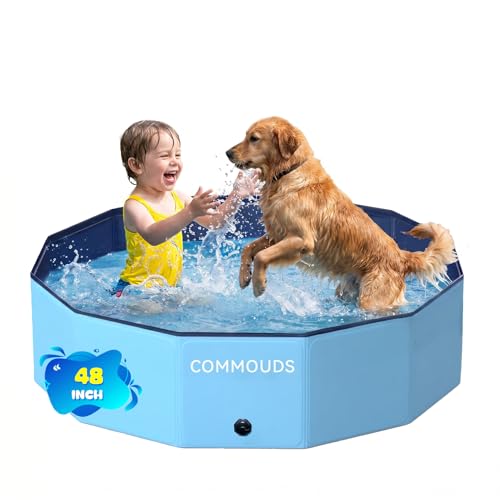 Foldable Dog Pool with Anti-slip Base (48x12 in)