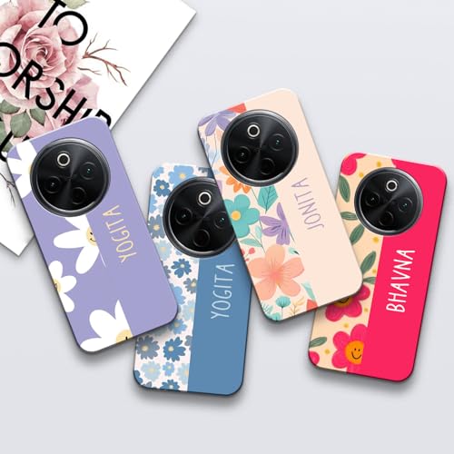 Image of COLORflow Back Cover Compatible with Vivo T4 5G / Y300 Pro 5G / iQOO Z10 5G | Floral Names Color Customized Back Cover Compatible with Vivo T4 5G / Y300 Pro 5G / iQOO Z10 5G