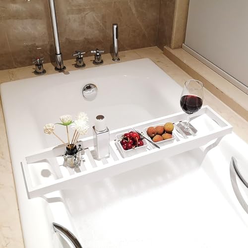 Bandeja divisora para baño para una experiencia de spa de lujo, diseño extensible para bañeras decorativas, perfecto para sesiones de lectura relajantes, regalo único de inauguración de la casa
