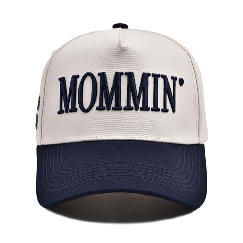Image of Mommin Trucker Hat, Adjustable Embroidered Vintage Two-Tone Mama Baseball Cap