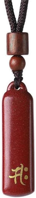 [ＴｉｎｇＴｉｎｇ　Ｒｏｓｅ] 守護神の梵字 朱砂 お守り ペンダント ウッド 無事牌 ネックレス