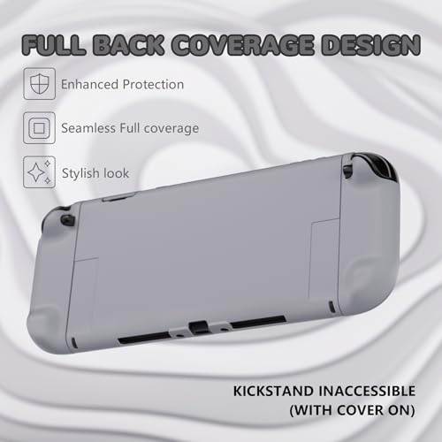 Image of PlayVital Hard Case for Nintendo Switch 2 with Extra Stand & Thumb Grip Caps | Split Design, Dockable Protective Full-Body Shell Cover for Nintendo Switch 2 | Solid Color Series, New Hope Gray
