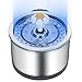 Fontana per gatti con filtro, 2,5 l, per gatti con luce LED, distributore d'acqua in acciaio inox, fontana silenziosa per gatti con pompa per acqua