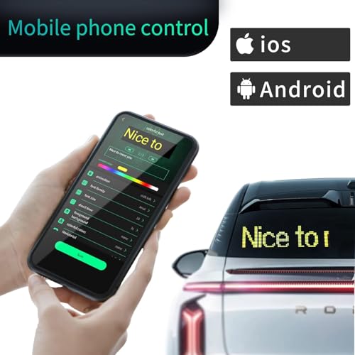 Image of AutoBizarre Flexible Waterproof DIY Customizable LED Matrix Panel Display Screen Sign Board with Mobile Application and Remote Control for Cars, Home, Office, Shops etc (Multicolor, Medium- 35x10 Cm)