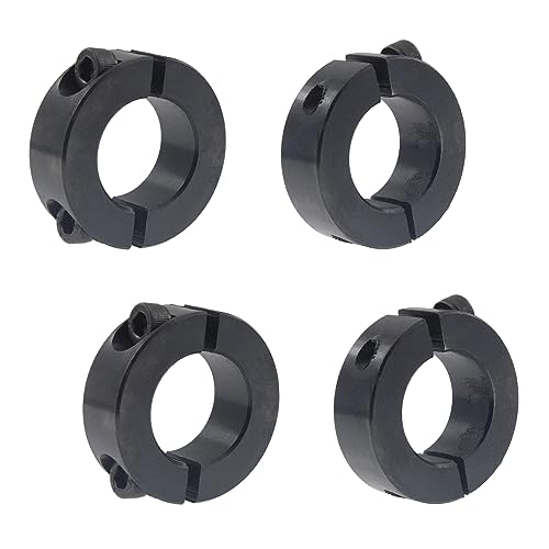 4 PCS Double Split Shaft Collar,SAFYY Steel Two-Piece Clamping Collar 7/8 Inch Bore w/Set Screw,Oxide Set Style Black