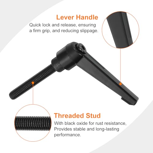 Image of uxcell 4Pcs M8 x 50mm Adjustable Knobs Handle Male Thread Push Button Ratchet Quick Release Locking Rotating Bolt for Lathe Machinery, Black