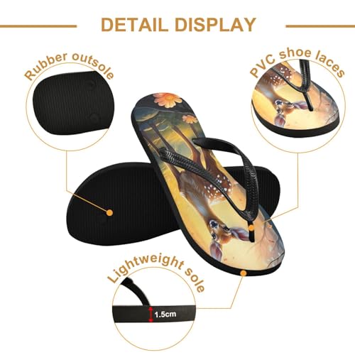 Flower Woods Cute Deer Flip Flop Beach Summer Casual Sandal for Women & Men Shower Shoes 208565882